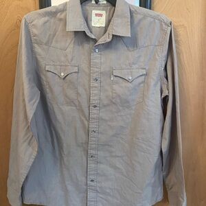 Levi's Men's Casual Button Down Shirt in Gray